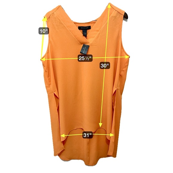 034 Ashley Stewart | NWT $39.5 Orange High-Low V-Neck Blouse (Size 18/20) - Picture 3 of 7